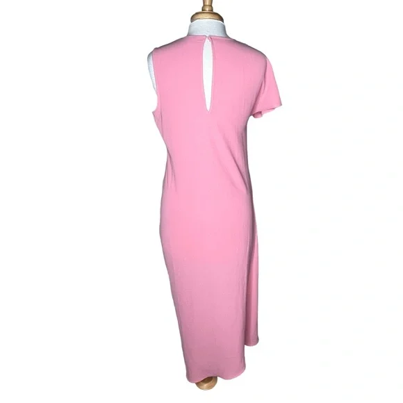 Zara ASYMMETRIC DRAPED Cinch Pink DRESS - Picture 4 of 7